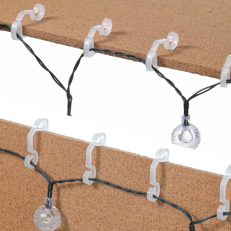 Marsui 180 Pieces Christmas Light Clips Outdoor Gutter Hooks Plastic Seasonal Weatherproof Clips Holiday Fence Hooks for Christmas Roof Tree Outside Hanging String Lights (White) - Image 3