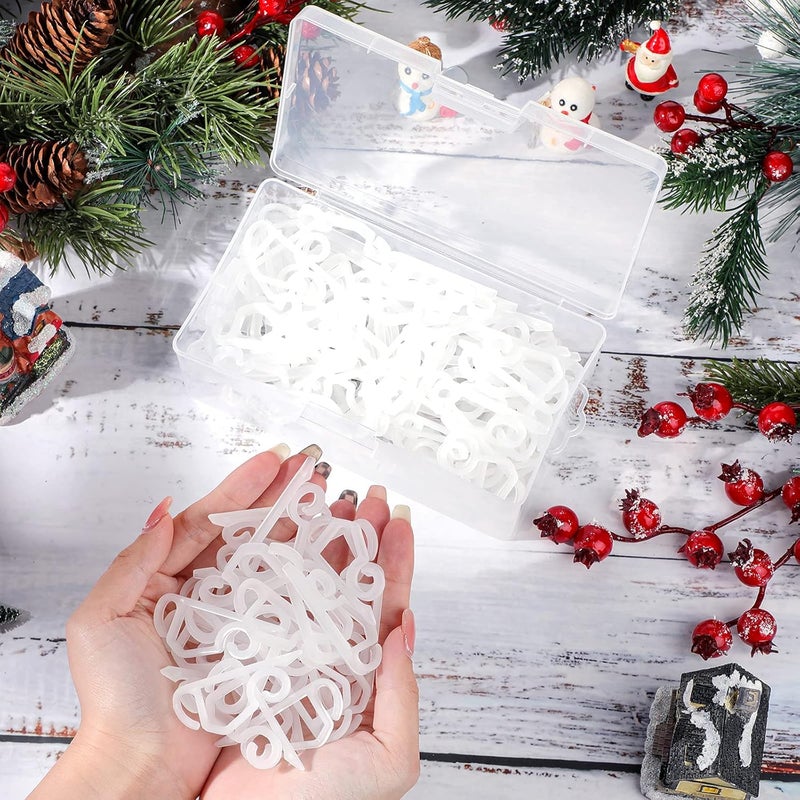 Marsui 180 Pieces Christmas Light Clips Outdoor Gutter Hooks Plastic Seasonal Weatherproof Clips Holiday Fence Hooks for Christmas Roof Tree Outside Hanging String Lights (White) - Image 4