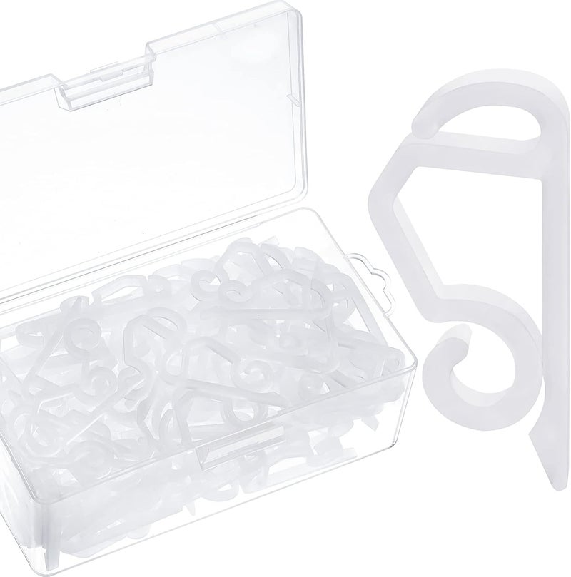 Marsui 180 Pieces Christmas Light Clips Outdoor Gutter Hooks Plastic Seasonal Weatherproof Clips Holiday Fence Hooks for Christmas Roof Tree Outside Hanging String Lights (White) - Image 1