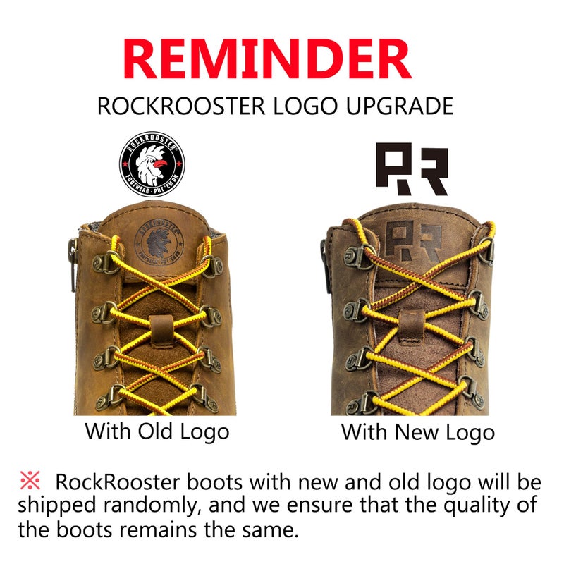 ROCKROOSTER Magnolia 6" Side-Zipper Wedge Boots for Men, Lightweight Soft Moc Toe Motorcycle Boots SAP309-Brown-07 - Image 4