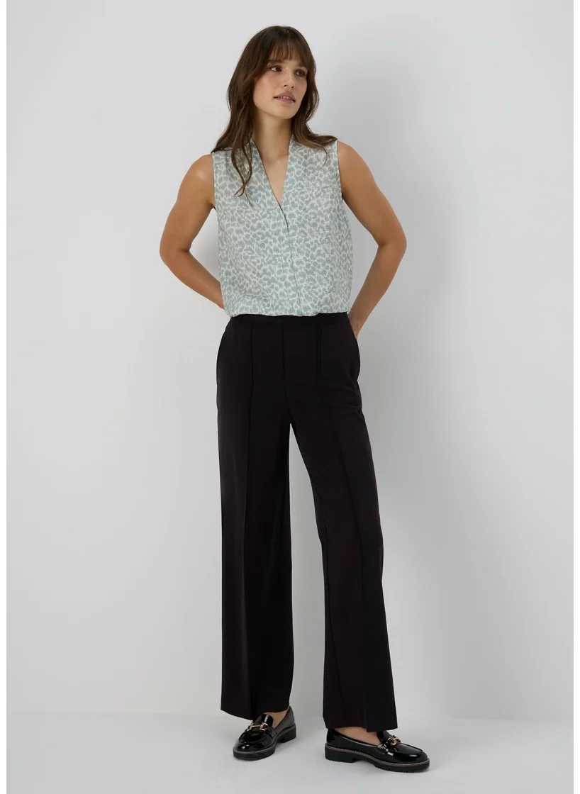 Matalan Et Vous Black Regular Wide Leg Trousers