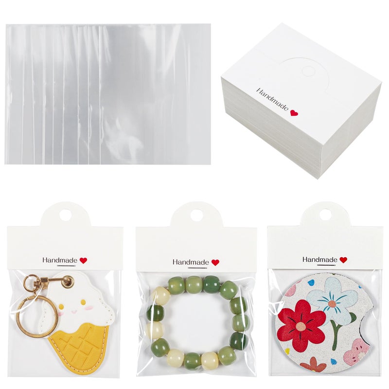 Vcekract 100Pcs Packaging for Small Business, Jewelry Bags for Selling, Packaging for Bracelet, Jewelry, Keychain, Car Coaster, 3.14''Ã—3.14'' - Image 1