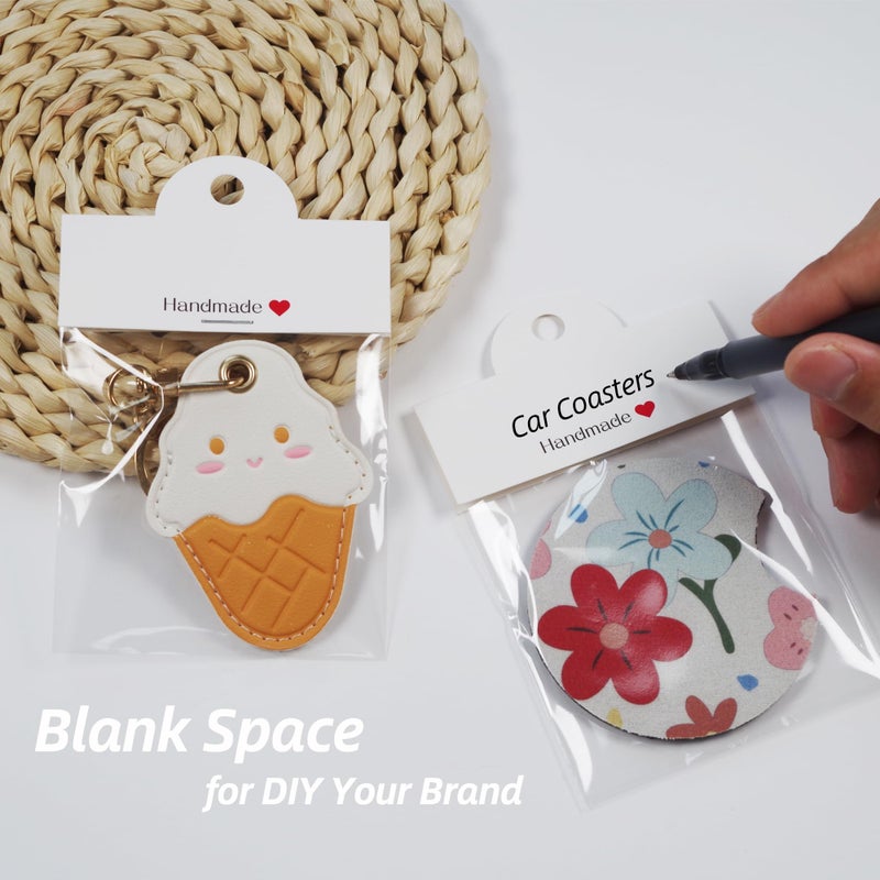 Vcekract 100Pcs Packaging for Small Business, Jewelry Bags for Selling, Packaging for Bracelet, Jewelry, Keychain, Car Coaster, 3.14''Ã—3.14'' - Image 3
