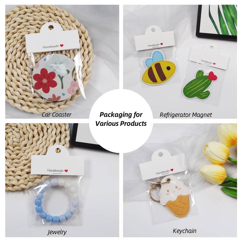 Vcekract 100Pcs Packaging for Small Business, Jewelry Bags for Selling, Packaging for Bracelet, Jewelry, Keychain, Car Coaster, 3.14''Ã—3.14'' - Image 2