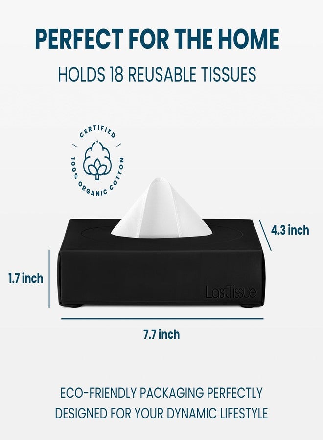 LastTissue علبة مناديل قطنية قابلة لإعادة الاستخدام من LastTissue® | مناشف وجه ومناديل للرجال والنساء - مناديل وجه قابلة للغسل ومستدامة مع علبة تخزين - Image 4