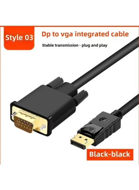 Dp To Vga Cable Converter Displayport Adapter Computer Graphics Card Connection Tv Monitor-Color:Black【 1.5m 】