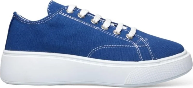 Liger Women's Comfortable Thick Sole Linen Sneakers Blue