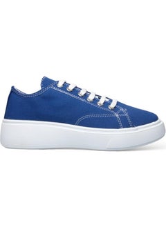 Liger Women's Comfortable Thick Sole Linen Sneakers Blue  - Image 1