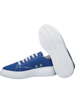 Liger Women's Comfortable Thick Sole Linen Sneakers Blue  - Image 5