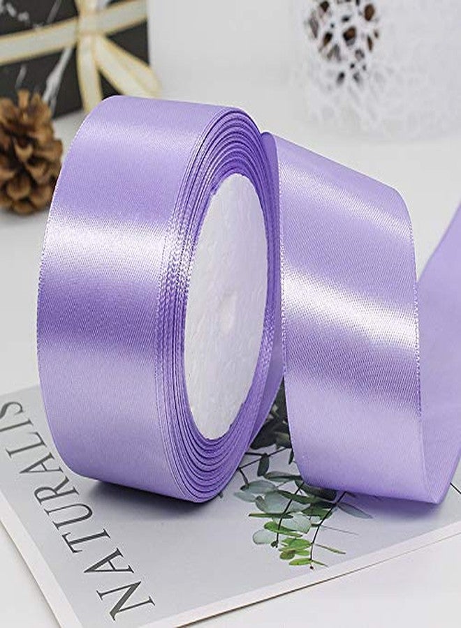 iefoah 1 1/2 Inch Violet Satin Ribbon,50 Yards Light Purple Ribbon Solid Fabric Ribbon for Gift Wrapping Floral Bouquets Wedding Home Party Decoration - Image 2