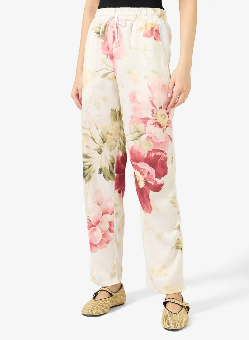 Ginger Floral Print Casual Comfort Fit Pants