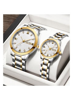 Gonice Gonice Men's Wrist Watch Women's Waterproof Luxury Watches Couple Pair Fashion Stainless Steel Pair Watches 2pcs  - Image 2
