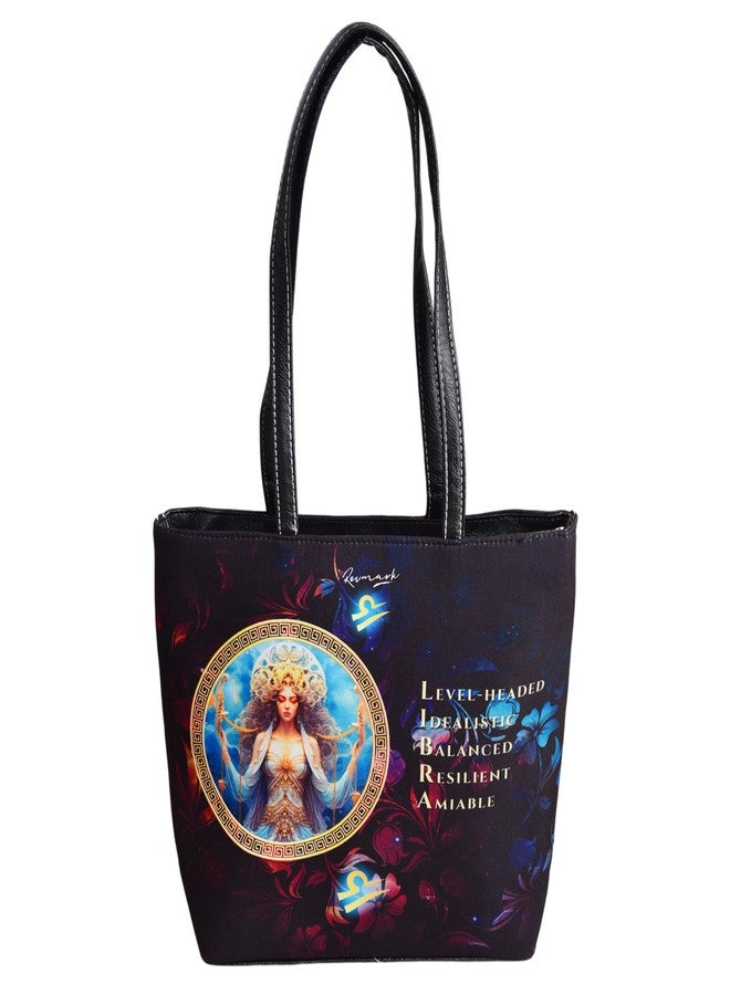Revmark Zodiac Signature Tote Bag for Women - LIBRA Edition | Dual Compartment | Pu Leather | Spacious | Pack of 1 - Image 3