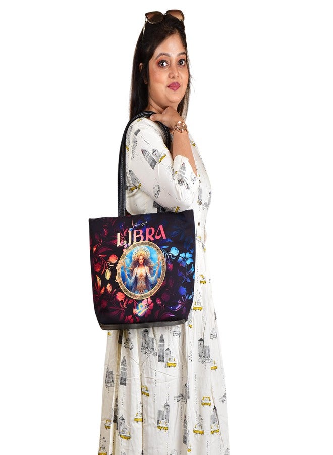 Revmark Zodiac Signature Tote Bag for Women - LIBRA Edition | Dual Compartment | Pu Leather | Spacious | Pack of 1 - Image 4