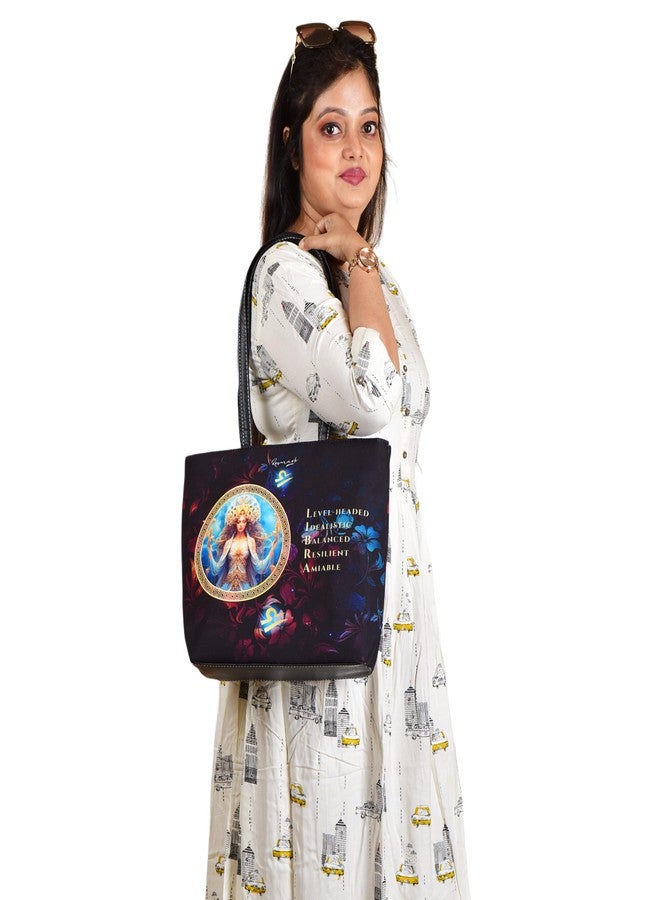 Revmark Zodiac Signature Tote Bag for Women - LIBRA Edition | Dual Compartment | Pu Leather | Spacious | Pack of 1 - Image 5