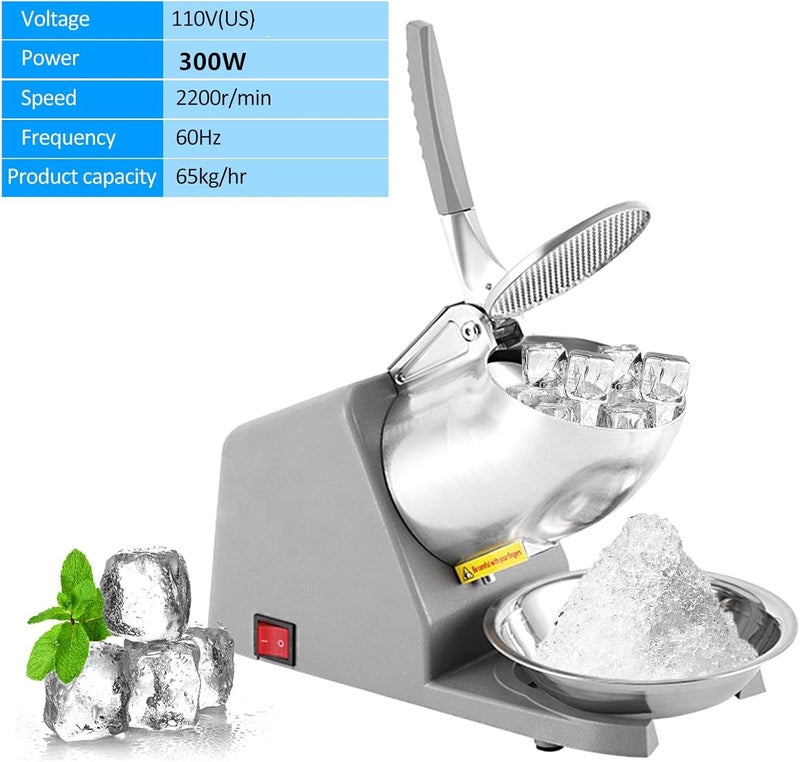 XENGVA Electric Shaved Ice Machine Manual Ice Crusher Ice Gola Shaver and Snow Cone MachineHand Crank Ice Crusher Commercial Ice Grinder Ice Cream Smoothie Falooda Juice Maker Summer Special - Image 3