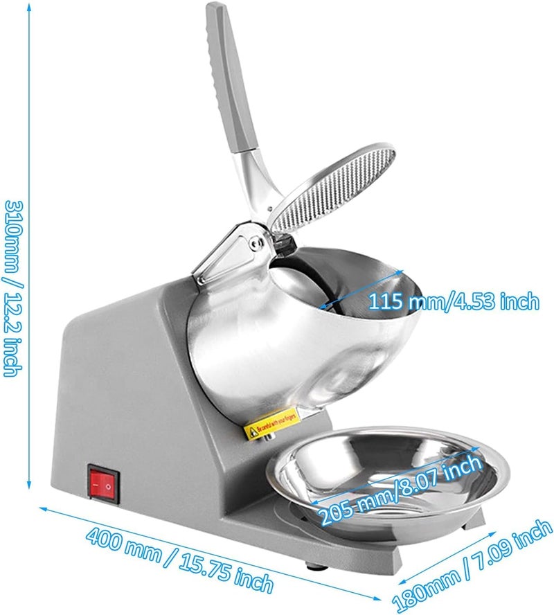 XENGVA Electric Shaved Ice Machine Manual Ice Crusher Ice Gola Shaver and Snow Cone MachineHand Crank Ice Crusher Commercial Ice Grinder Ice Cream Smoothie Falooda Juice Maker Summer Special - Image 2
