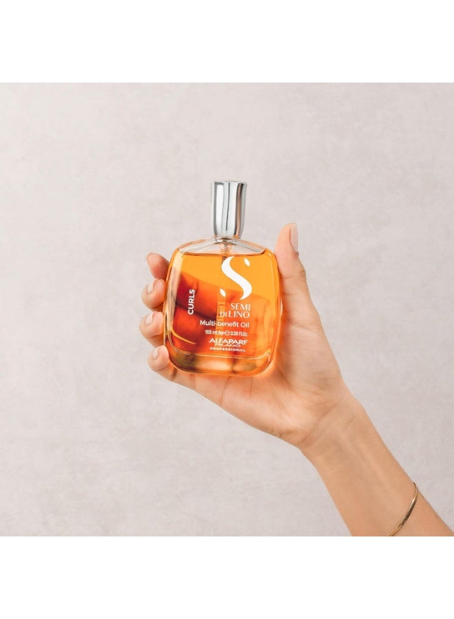 Alfaparf Milano SEMI DI LINO  Multi-benefit Oil CURLS WAVY & CURLY HAIR 100 ml / 3.38 Fl.Oz. - Image 4