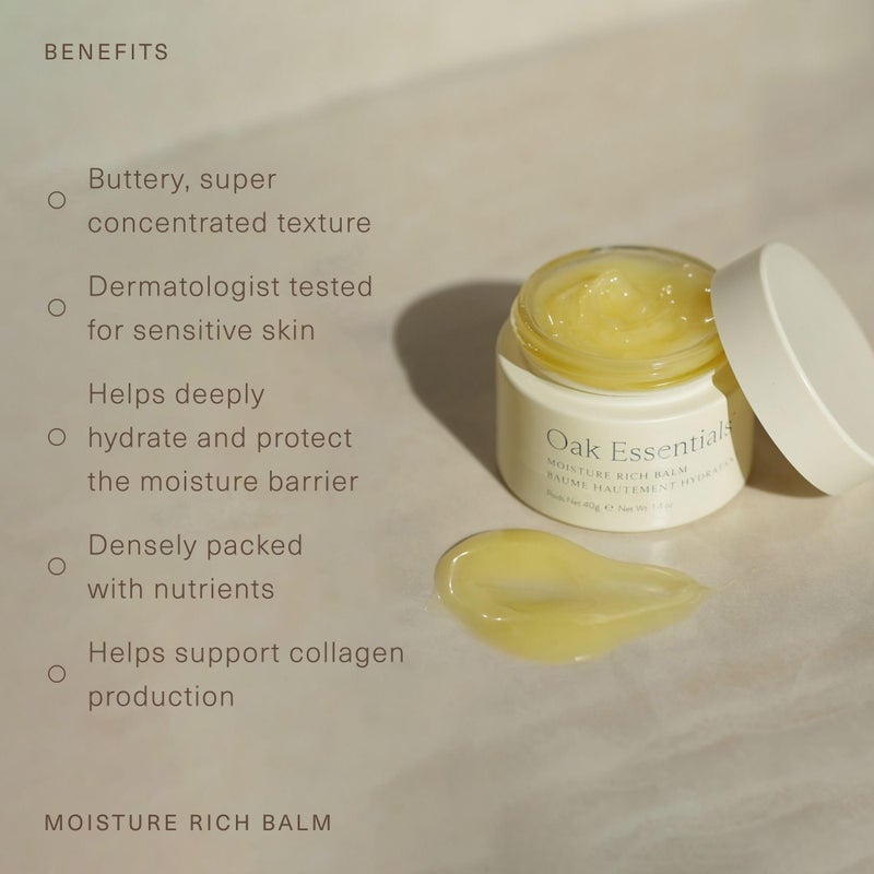 Oak Essentials Moisture Rich Balm | Nourishing Face Balm with Sea Buckthorn & Borage Seed Oil to Help Support Collagen and Deep Hydration, 1.4 Oz - Image 3