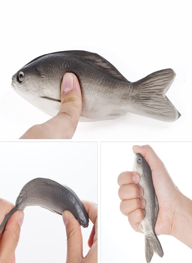 jiebor 6PCS Fake Fish Realistic Fish Toy Artificial Halloween Fish Mode Small Rubber Sea Fish for Kitchen Home Market Display Decoration Photography Props - Image 2