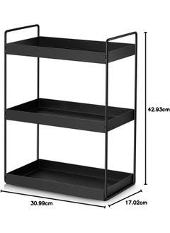 Generic Aisung 3-Tier Bathroom Countertop Organizer Vanity Tray Cosmetic And Makeup Storage Kitchen Spice Rack Standing Shelf, Black  - Image 2