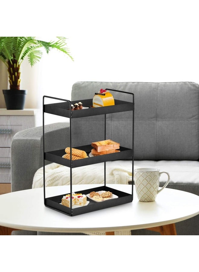 Generic Aisung 3-Tier Bathroom Countertop Organizer Vanity Tray Cosmetic And Makeup Storage Kitchen Spice Rack Standing Shelf, Black  - Image 4
