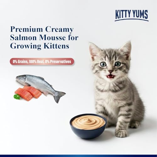 Kitty Yums Kitten Wet Mousse 80g | Salmon | Rich in Protein | Promotes Hydration & Easy to Digest | Grain Free | No Artificial Flavours | Packed with Essential Vitamins & Antioxidants - Image 4