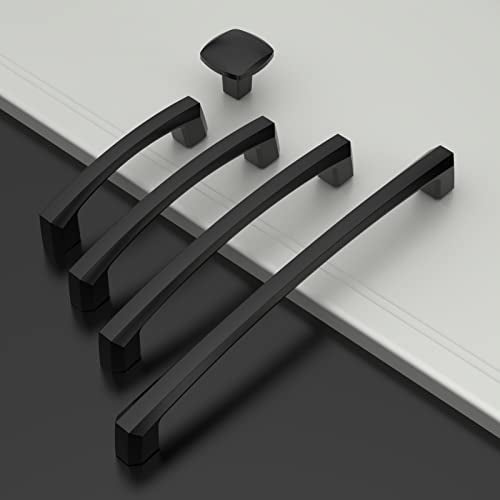 Amerdeco 10 Pack Matte Black Cabinet Pulls 5 Inch(128MM) Hole Centers Kitchen Cabinet Handles Hardware Kitchen Handles for Cabinets Cupboard Handles Drawer Pulls ZH0032 - Image 3