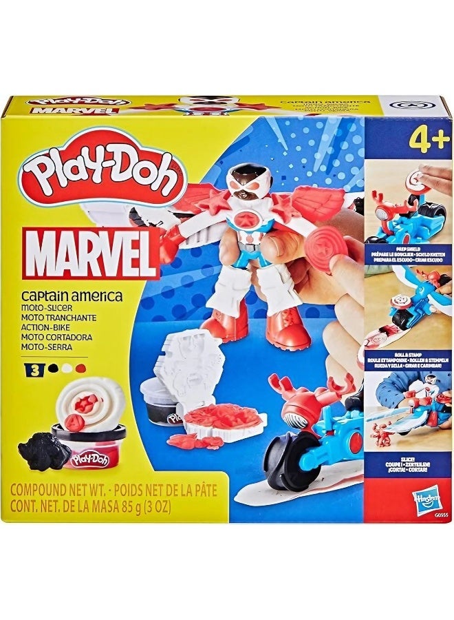 Play-Doh Play‑Doh Marvel Captain America Moto‑Slicer Playset (10.16 Cm, 85 G) - Image 1