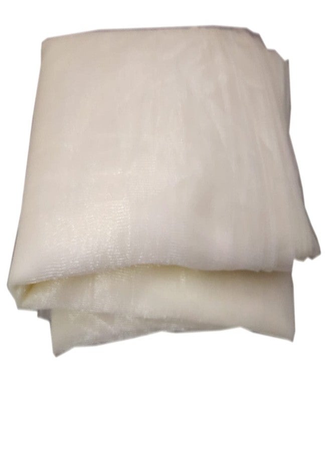 3A Featuretail 42inch Width Organza Tissue Net Fabric for Decoration, Fruit/Dryfruit/Gift & Trousseau Tray Packing (5Mtr, White Color) - Image 1