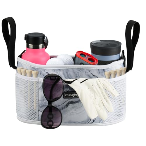 Cosmos Golf Push Cart Organizer Bag Universal Golf Accessories Storage Bag Adjustable Pouch with Drink Holders and Zipped Pockets for Most Carts - Image 1