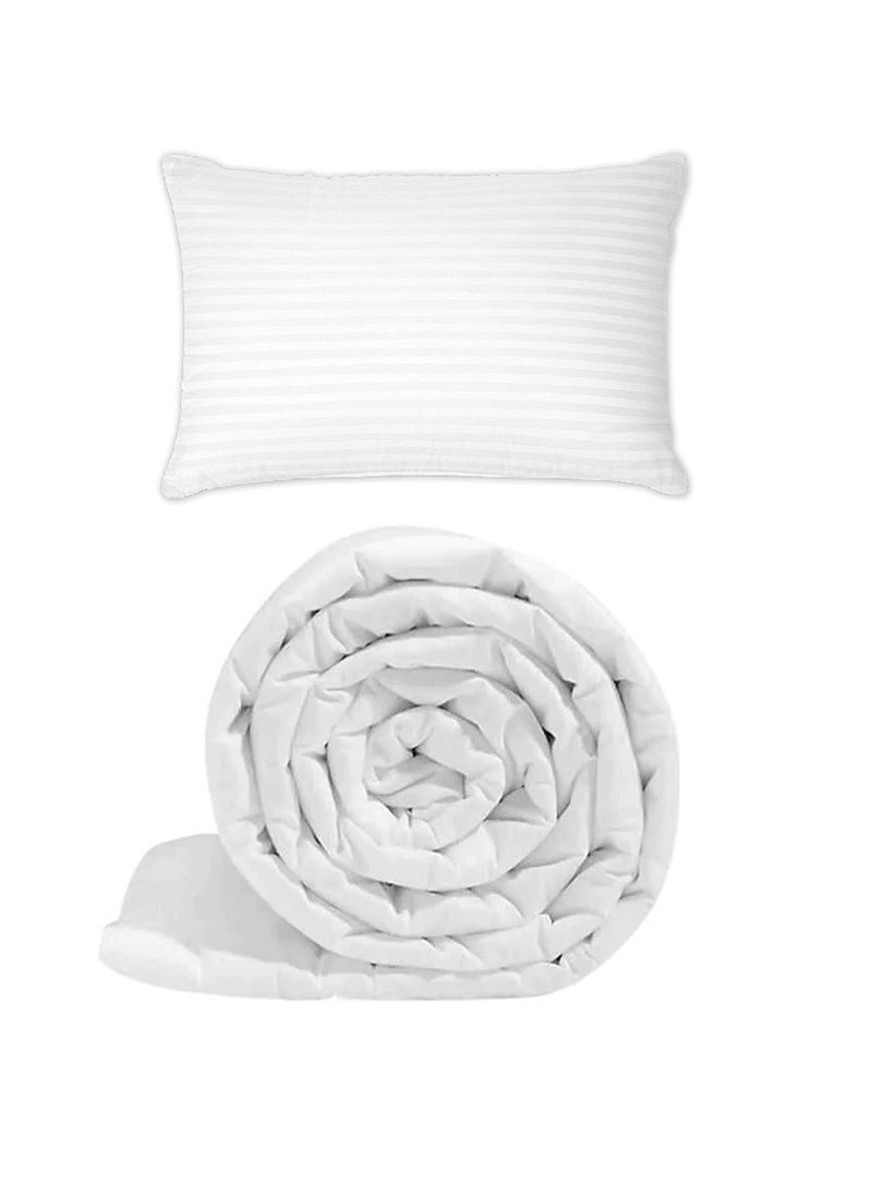 Blueberry Solid Microfibre Duvet Fillers Microfiber White 160x220cm With 1 Piece Pillow  - Image 1