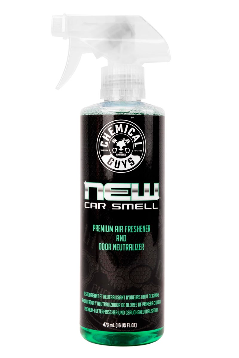 Chemical Guys معطر هواء كيميائي غايز AIR_101_16 رائحة سيارة جديدة، معطر هواء متميز ومزيل للروائح، رائحة تدوم طويلاً، رائع للسيارات والشاحنات وسيارات الدفع الرباعي والمركبات الترفيهية والمزيد، 16 أونصة سائلة - Image 5