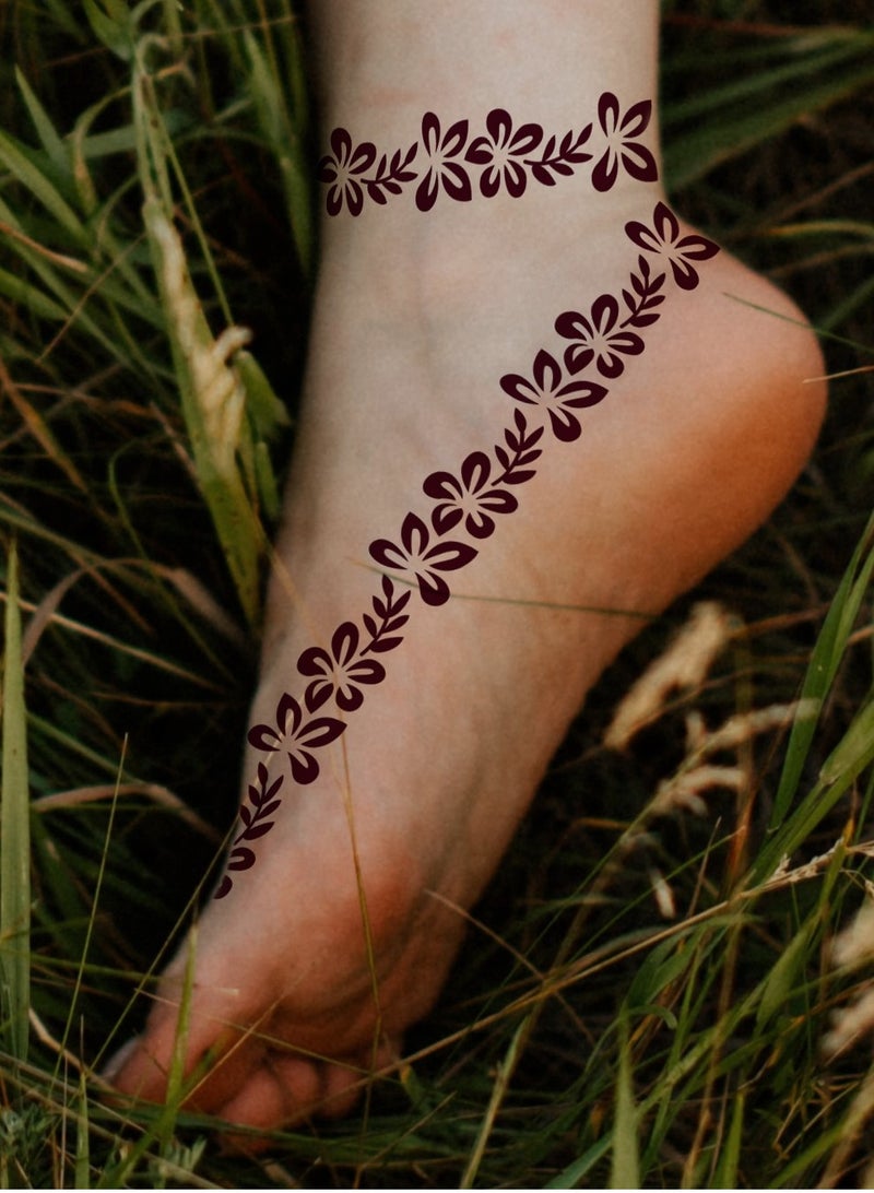 AROAQ Henna Tattoo Stencils,  Indian Temporary Tattoo Templates, Multi-purpose Removable Tattoo Stickers, Durable Body Art Stencil For Women Girls And Kids, ( S3476, 1Pc ) - Image 2