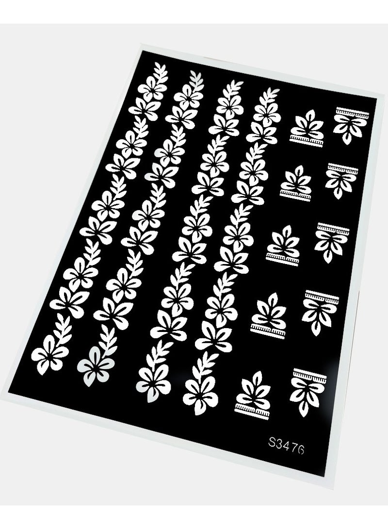 AROAQ Henna Tattoo Stencils,  Indian Temporary Tattoo Templates, Multi-purpose Removable Tattoo Stickers, Durable Body Art Stencil For Women Girls And Kids, ( S3476, 1Pc ) - Image 1