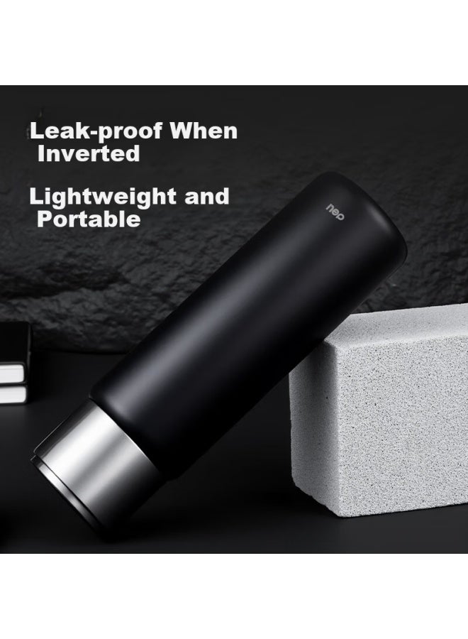 Deli Insulated Tumbler 316l Stainless Steel Vacuum Water Bottle Portable Large Capacity Bullet Coffee Cup 500ml Black - Image 2