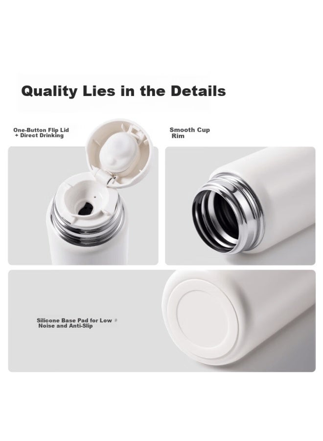 Deli Insulated Tumbler 316l Stainless Steel Vacuum Water Bottle Portable Large Capacity Bullet Coffee Cup 500ml Black - Image 3