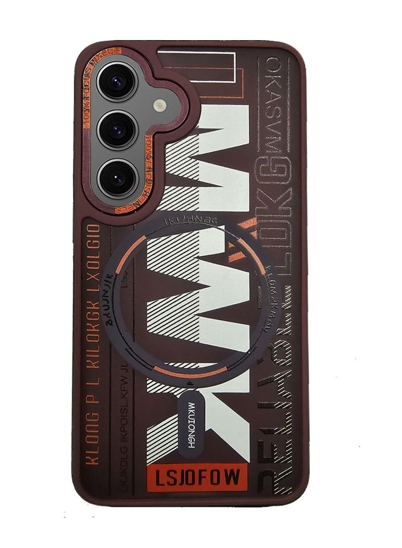 Techie حافظة TPU MWK مغناطيسية شفافة جمالية مع واقي عدسة الكاميرا المرتفع لهاتف سامسونج جالاكسي S24 - مارون - Image 2