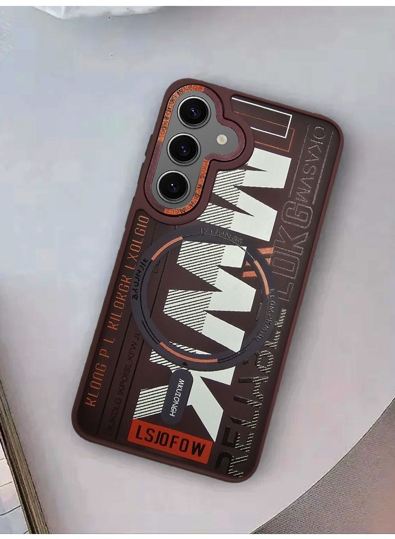 Techie حافظة TPU MWK مغناطيسية شفافة جمالية مع واقي عدسة الكاميرا المرتفع لهاتف سامسونج جالاكسي S24 - مارون - Image 5