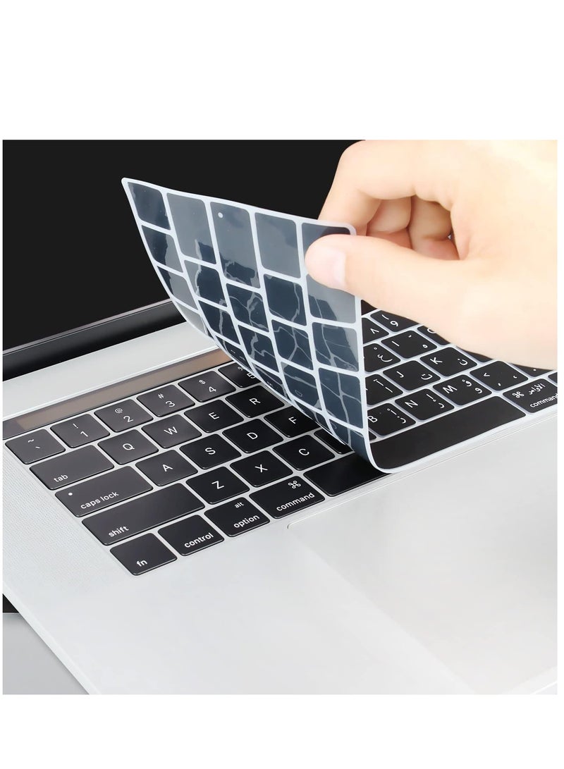 Silicone Keyboard English & Arabic Skin and Touchbar Protector for 2016 Newest MacBook Pro 13" MacBook Pro 15" with Touch Bar Retina Display A1706 A1707 (2016 Release UK Version (Black) - Image 4