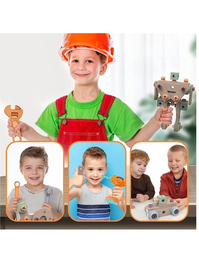 144-Piece Kids Tool Set with Electric Drill Toddler Tool Set Pretend Play Construction Tool Kit(144 Piece Kids Tool Set) - Image 4