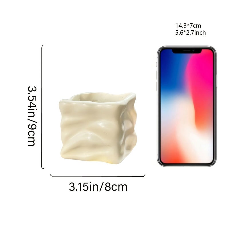 1pc Minimalist Wave Shaped Resin Toothbrush Holder Milky White Rectangular Glacier Storage For Bathroom Vanities Pen Holders Comb Organizers Desktop Organization Graduation Mother Day Gift - Image 5