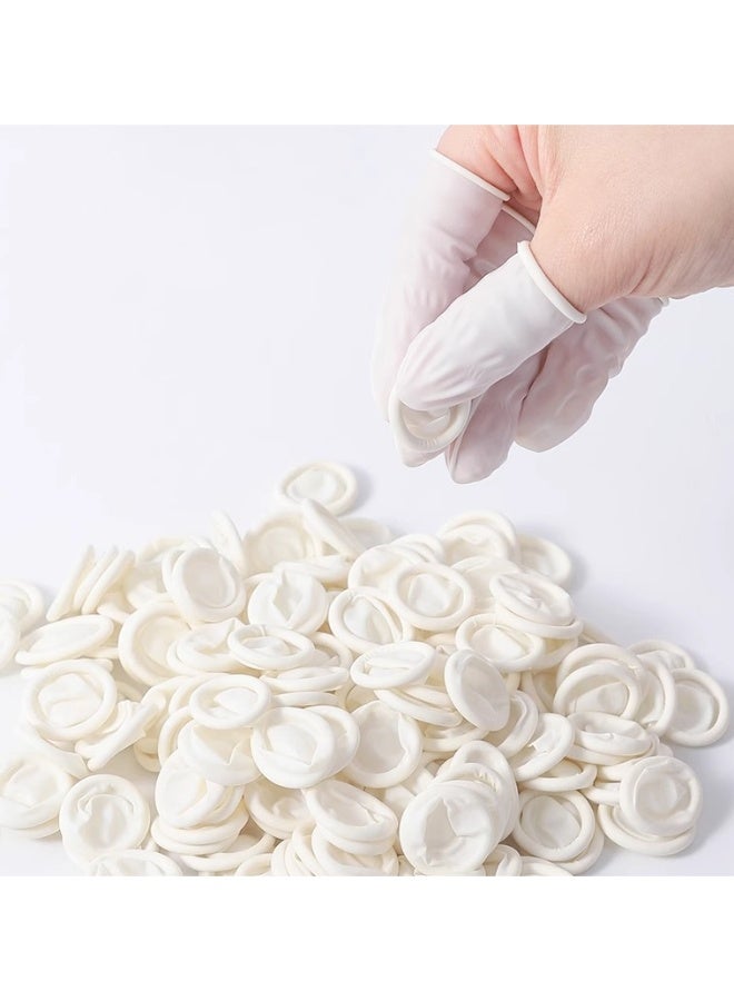 100PCS,Disposable Thickened Wear-resistant Non-slip Latex Finger Cots for Beauty, Acne Removal, Packing, Snacking, Nail Art, and Microblading - Image 1
