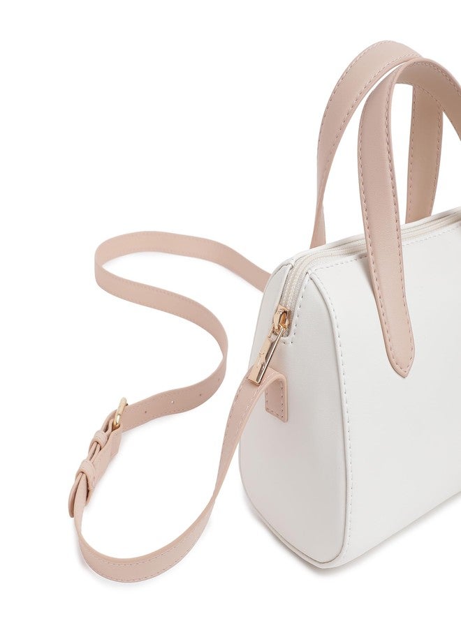 Fastrack Spacious Sling Bag for Girls | Stylish Crossbody Bag for Girls, Ladies, Women | Minimalistic Bag Made of Faux Leather (Powder Pink) - Image 4