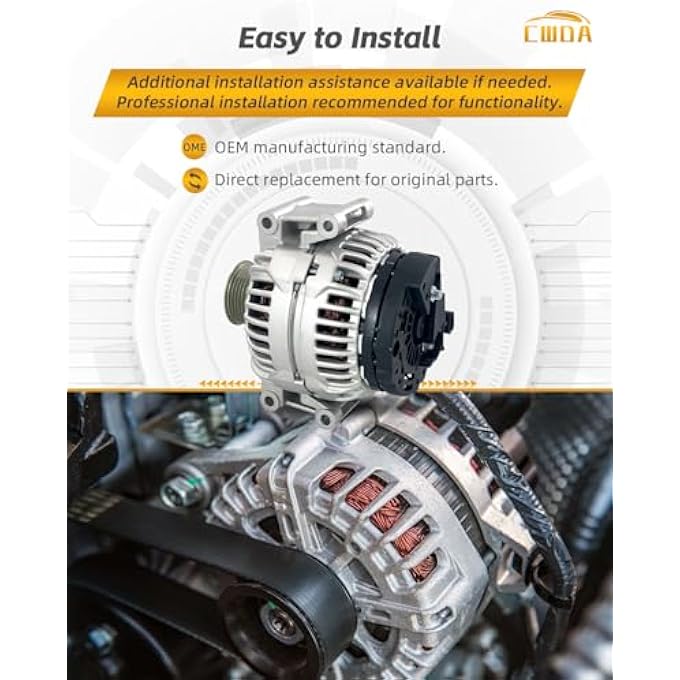 CWDA Alternator 140Amp Fit for Audi A4 & A4 L4 2.0L Quattro 09-12, A5 2.0L 10-13, A5 Quattro 2.0L 10-12, S4 3.0L 2010, Q5 2.0L 11-12, 2.0L 3.0L, 12V 6-Groove Pulley Clockwise 06H-903-016, 06H-903-016LX - Image 4
