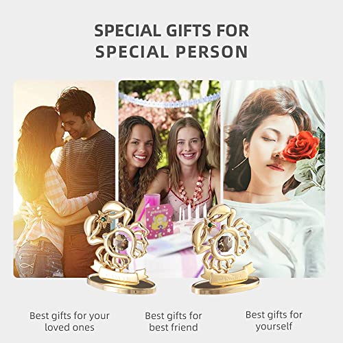 CRYSTOCRAFT Cancer Gift, Constellation Ornament with Austrian Crystal, Zodiac Sign Crystal Ornament, Constellation Decor Collection Gift for Birthday Christmas (Cancer(Gold)) - Image 4