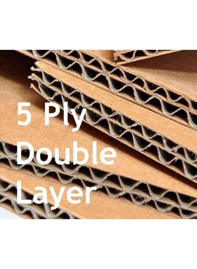 (5 Pack) Medium Double Wall 100% Recyclable Corrugated Cardboard Moving Boxes with 20 KG Capacity, 44 x 44 x 44 cm Brown Carton for Packaging, Shipping and Storage, 5 ply with Free Tape - Image 4