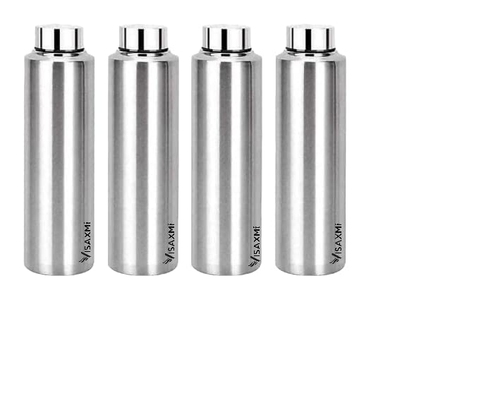 VISAXMI Stainless Steel Water Bottle Set 500ml Pack of 4 RustResistant LeakProof Wide Mouth EcoFriendly Lightweight for Outdoor Daily Use - Image 1