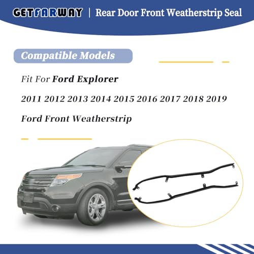 Getfarway شريط عزل الطقس الخلفي لجهاز Getfarway BB5Z-7825324-B BB5Z-7825325-B متوافق مع فورد إكسبلورر 2011 2012 2013 2014 2015 2016 2017 2018 2019 شريط عزل الطقس الأمامي لفورد - Image 2