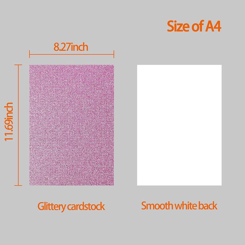 Simetufy Glitter Cardstock, 40 Sheets in 20 Colors, Premium Cardstock for Cricut, Crafts and DIY Projects, Sparkly Paper for Card Making, 250 GSM - Image 2